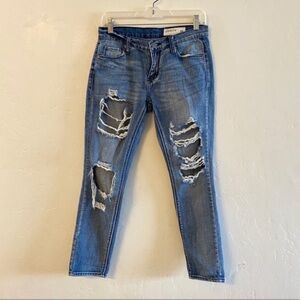 Pistola Light Wash Distressed High Waisted Jeans Size 25
